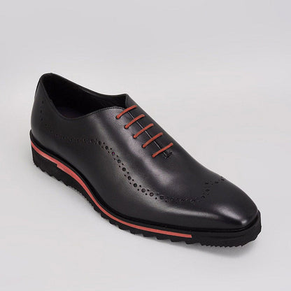 Bubber Couture Scott Black & Red Italian Leather Sneaker Shoes