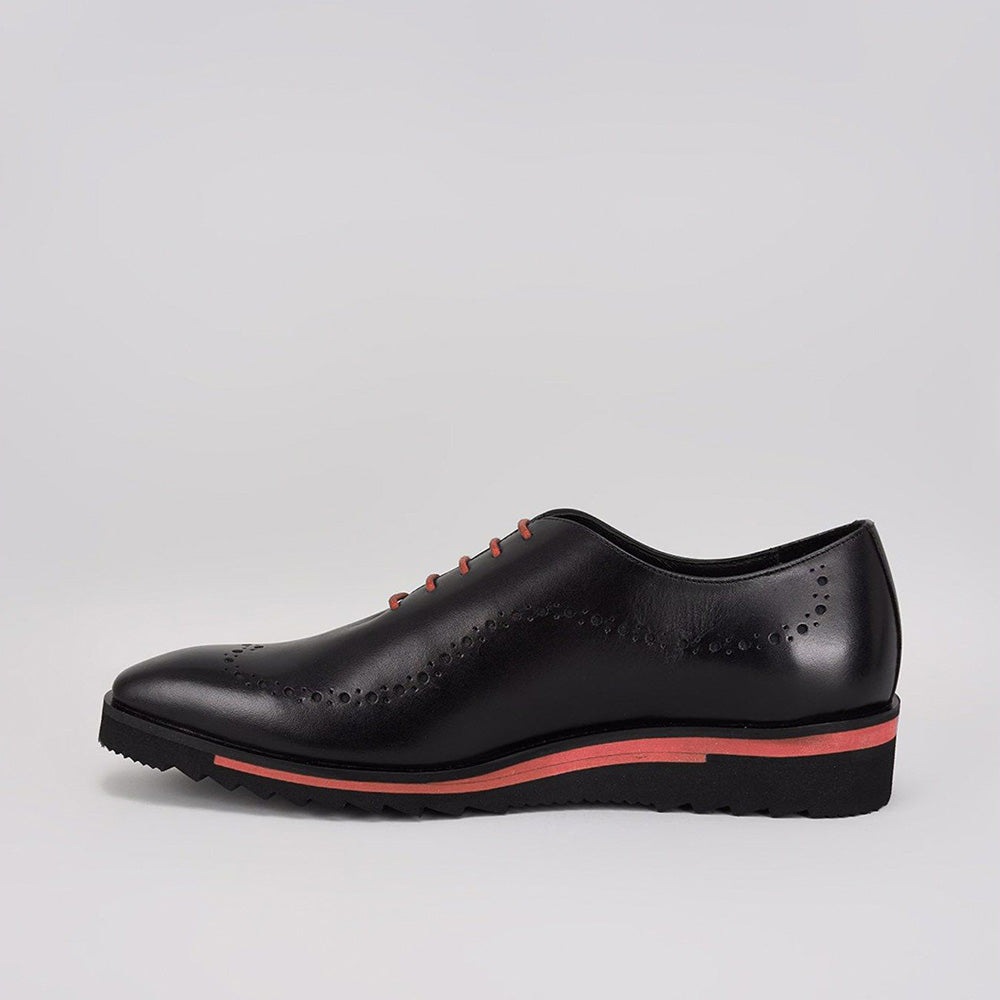 Bubber Couture Scott Black & Red Italian Leather Sneaker Shoes