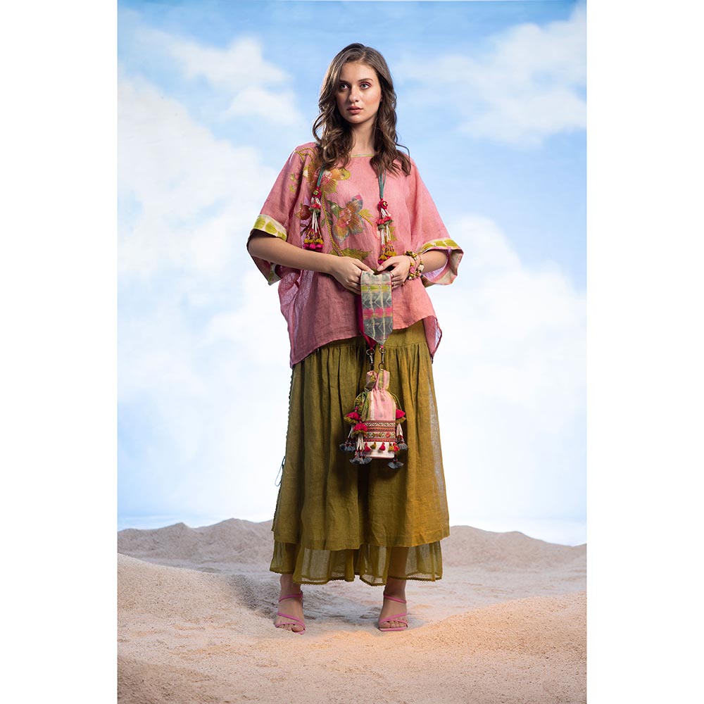 CAPISVIRLEO Embroidered Linen Top