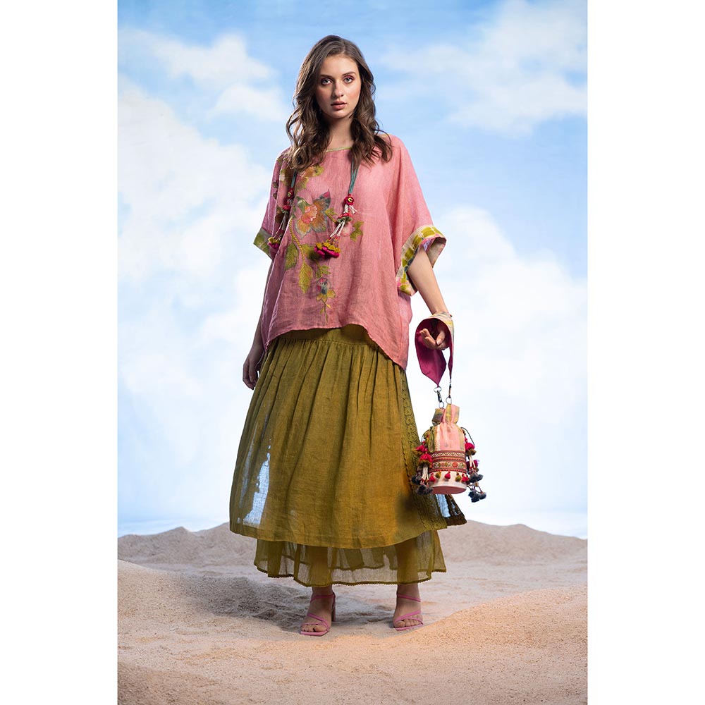 CAPISVIRLEO Embroidered Linen Top