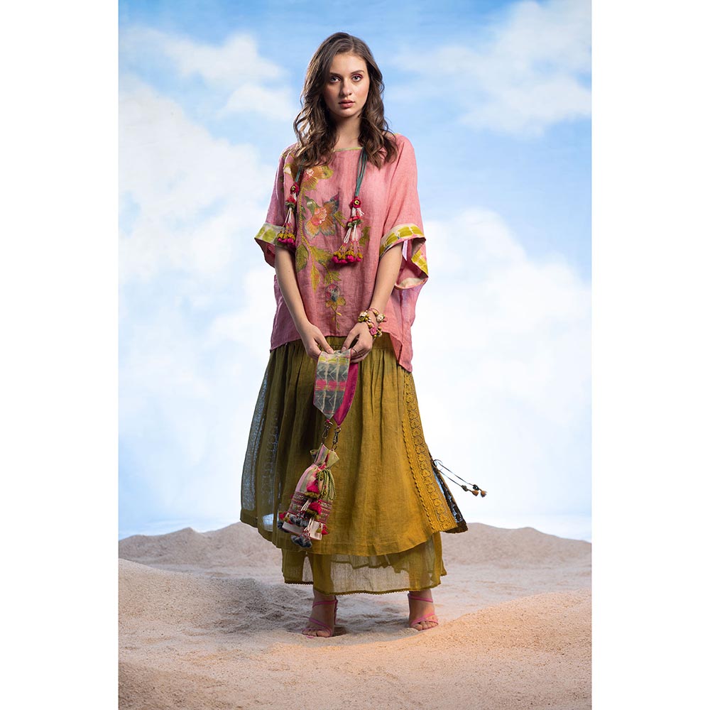 CAPISVIRLEO Embroidered Linen Top