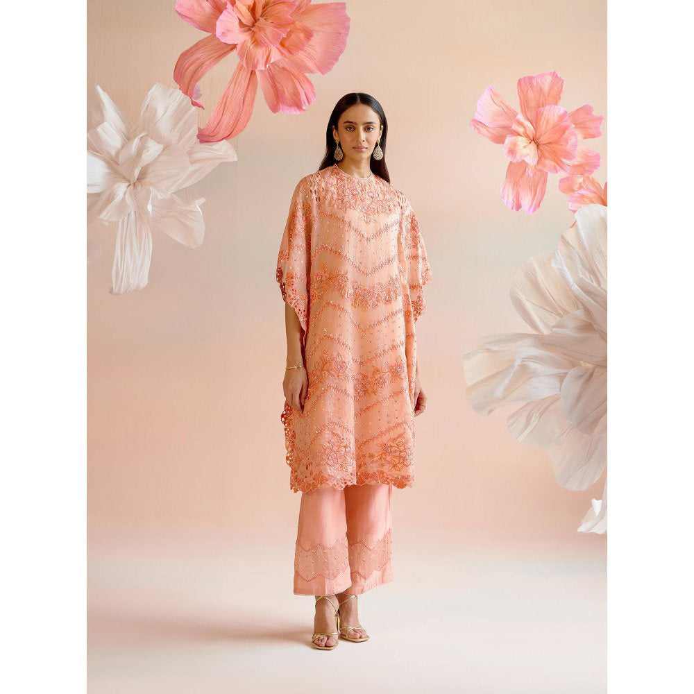 CHANDRIMA Apricot Chevron Detail Pants