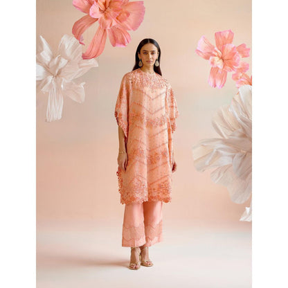 CHANDRIMA Apricot Chevron Detail Pants