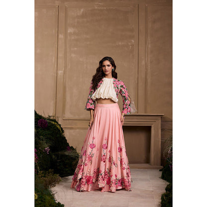 CHANDRIMA Ivory Rose Bolero Jacket
