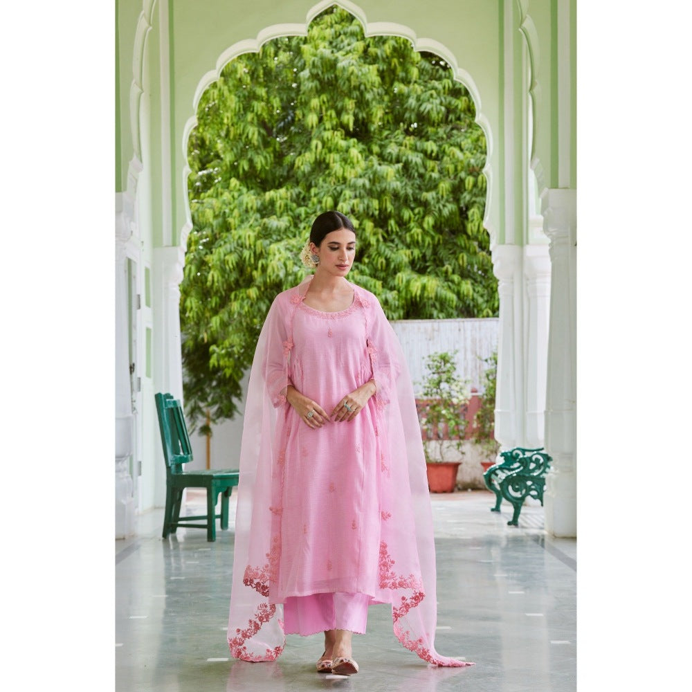 CHARU MAKKAR Light Pink Kurta with Palazzo (Set of 2)