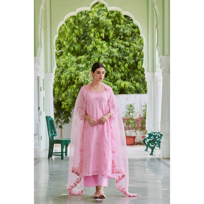 CHARU MAKKAR Light Pink Kurta with Palazzo (Set of 2)
