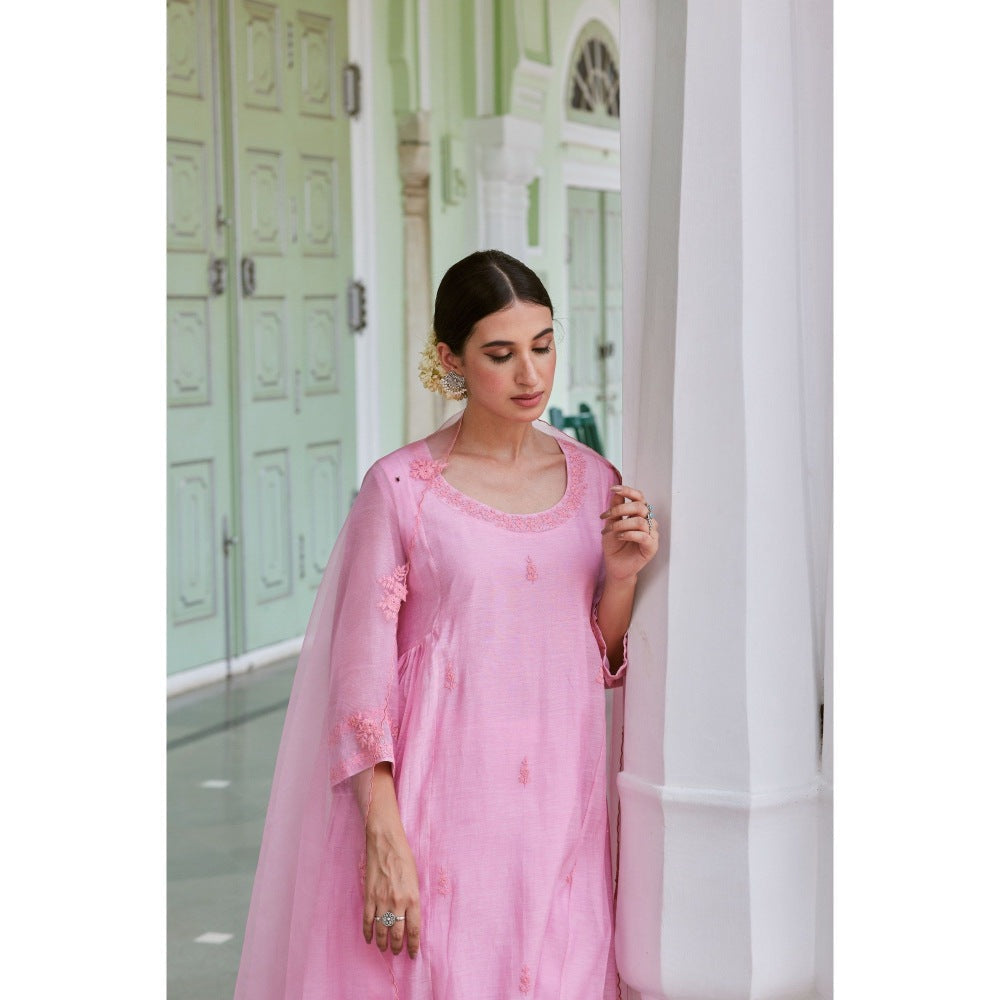 CHARU MAKKAR Light Pink Kurta with Palazzo (Set of 2)