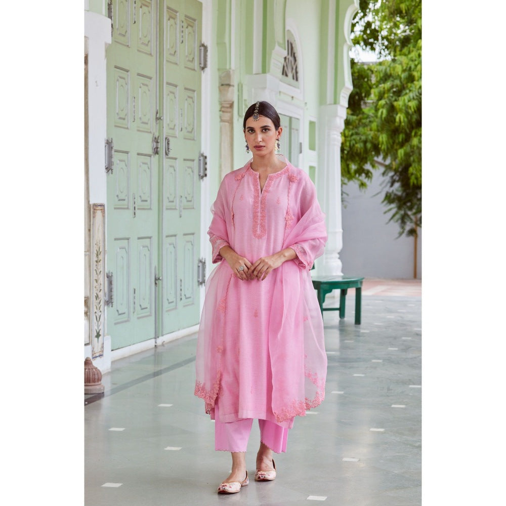 CHARU MAKKAR Light Pink Kurta with Palazzo (Set of 2)