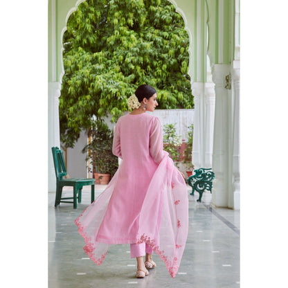 CHARU MAKKAR Light Pink Kurta with Palazzo (Set of 2)