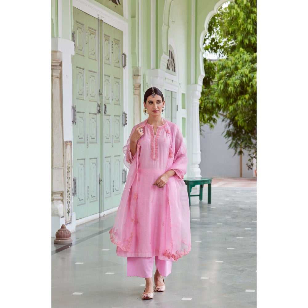 CHARU MAKKAR Light Pink Kurta with Palazzo (Set of 2)