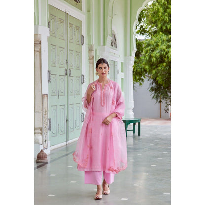 CHARU MAKKAR Light Pink Kurta with Palazzo (Set of 2)