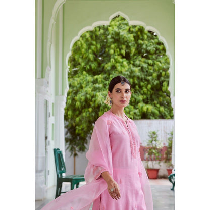 CHARU MAKKAR Light Pink Kurta with Palazzo (Set of 2)