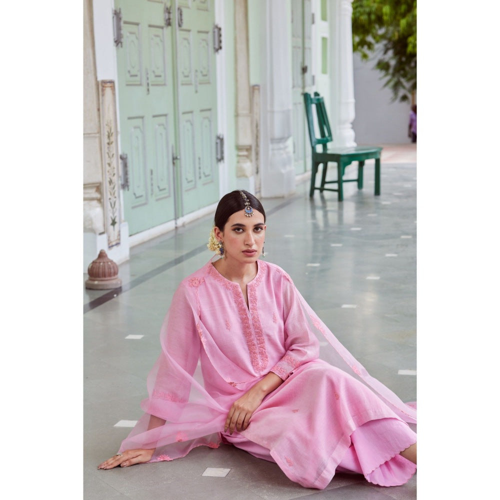 CHARU MAKKAR Light Pink Kurta with Palazzo (Set of 2)