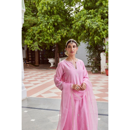 CHARU MAKKAR Light Pink Kurta with Palazzo (Set of 2)