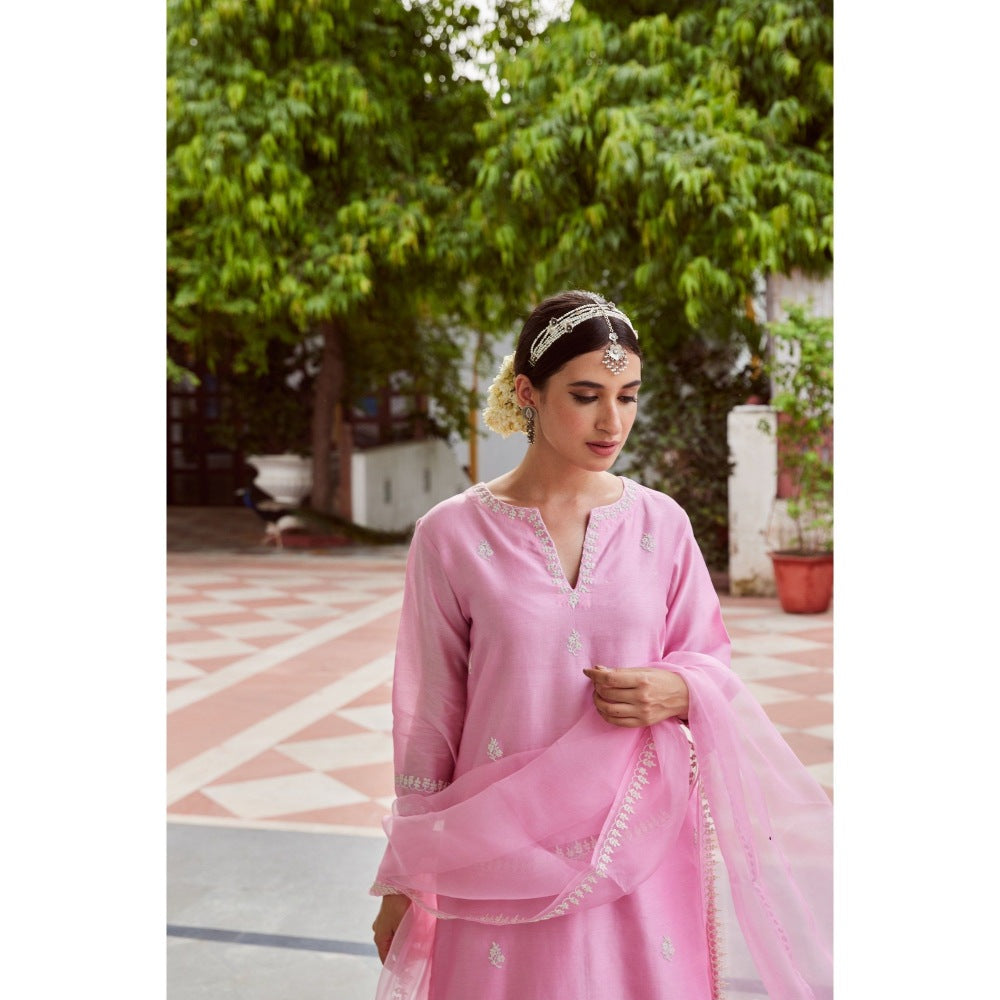 CHARU MAKKAR Light Pink Kurta with Palazzo (Set of 2)