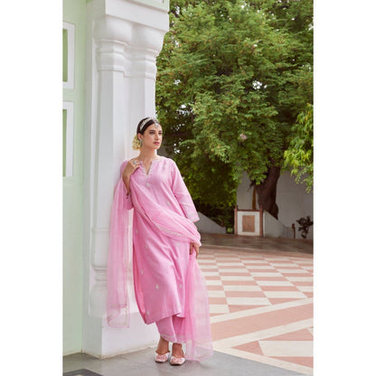 CHARU MAKKAR Light Pink Kurta with Palazzo (Set of 2)