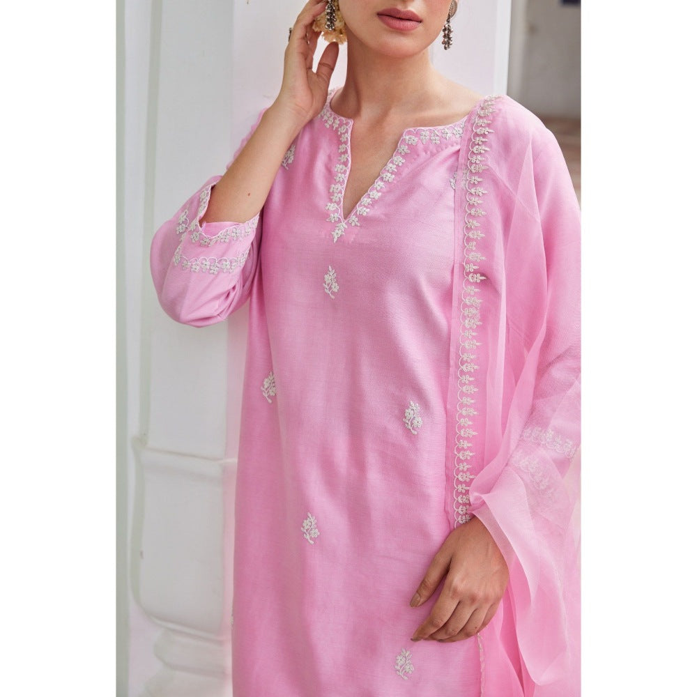 CHARU MAKKAR Light Pink Kurta with Palazzo (Set of 2)