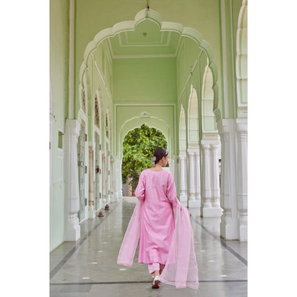 CHARU MAKKAR Light Pink Kurta with Palazzo (Set of 2)