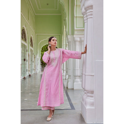 CHARU MAKKAR Light Pink Kurta with Palazzo (Set of 2)