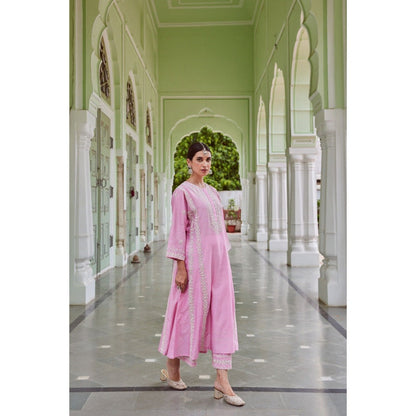 CHARU MAKKAR Light Pink Kurta with Palazzo (Set of 2)