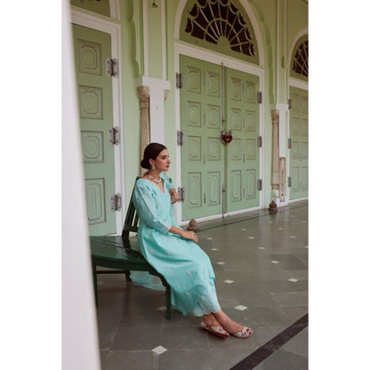 CHARU MAKKAR Blue Kurta with Palazzo (Set of 2)
