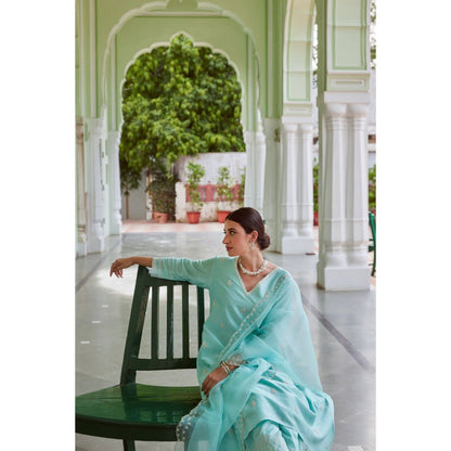 CHARU MAKKAR Blue Kurta with Palazzo (Set of 2)