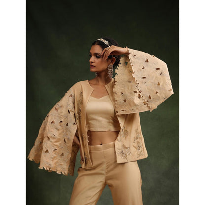 CHARU MAKKAR Beige Bond Girl Co-Ord (Set of 3)
