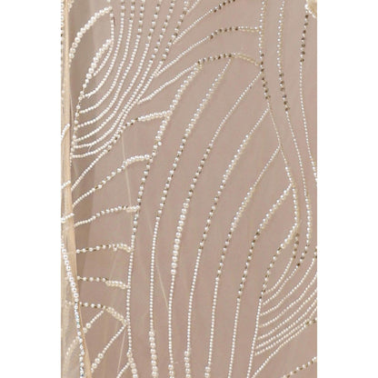 CHAASHNI BY MAANSI & KETAN Beige Chinnon Chiffon Saree with Stitched Blouse