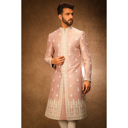 CHAR CHAAND Elite Mavish Ivory Kurta with Churidar and Sherwani with Dupatta (Set of 4)