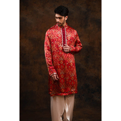 CHAR CHAAND Red Ikat Harmony Kurta