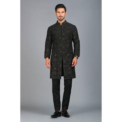 CHAR CHAAND Black Elegance Thread Embroidered Kurta