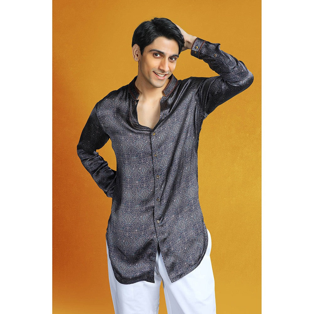 CHAR CHAAND Blue Kaleidoscopic Printed Kurta