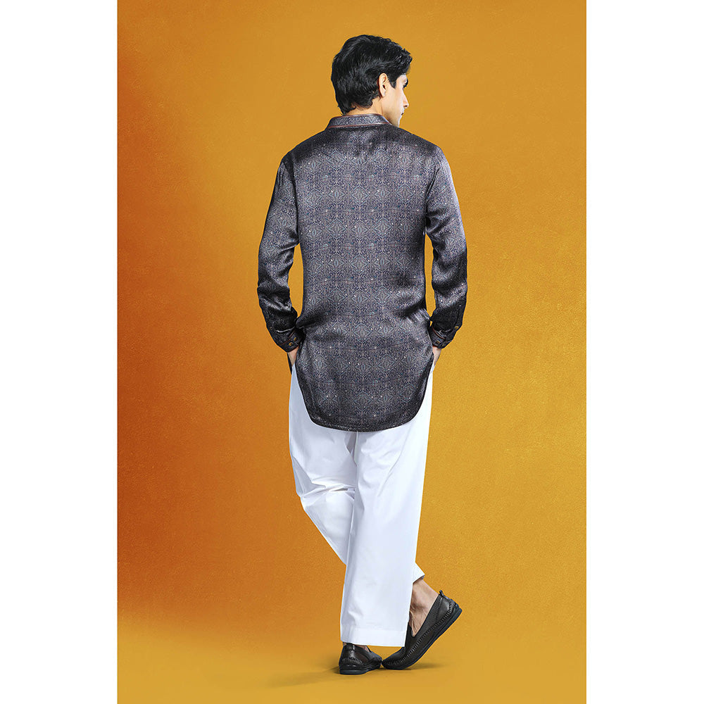 CHAR CHAAND Blue Kaleidoscopic Printed Kurta