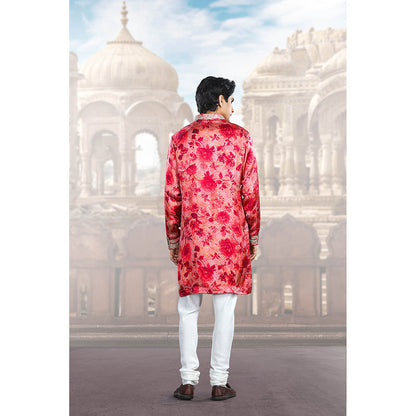 CHAR CHAAND Floral Embellished Rani Pink Kurta