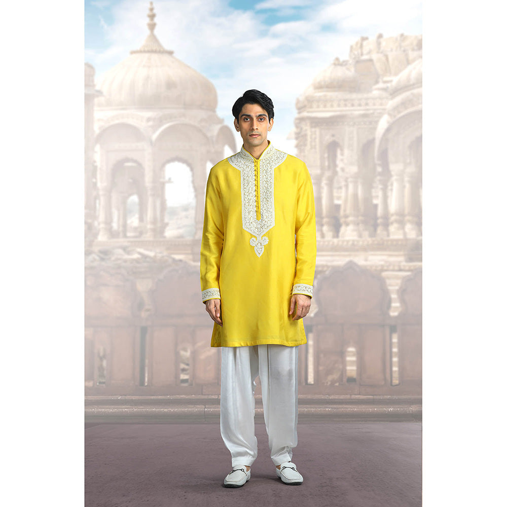 CHAR CHAAND Amber Glow Yellow Kurta for Men