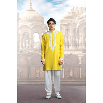 CHAR CHAAND Amber Glow Yellow Kurta for Men