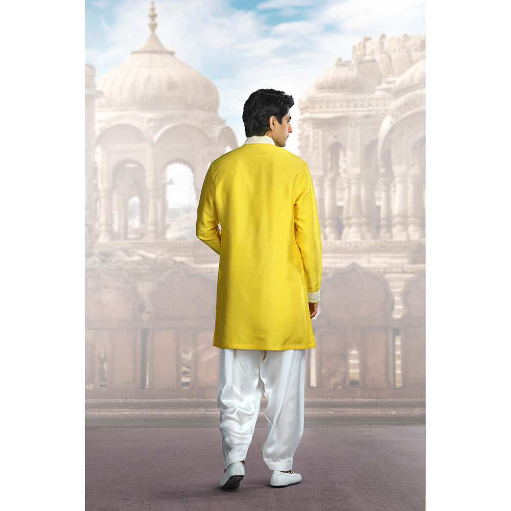 CHAR CHAAND Amber Glow Yellow Kurta for Men