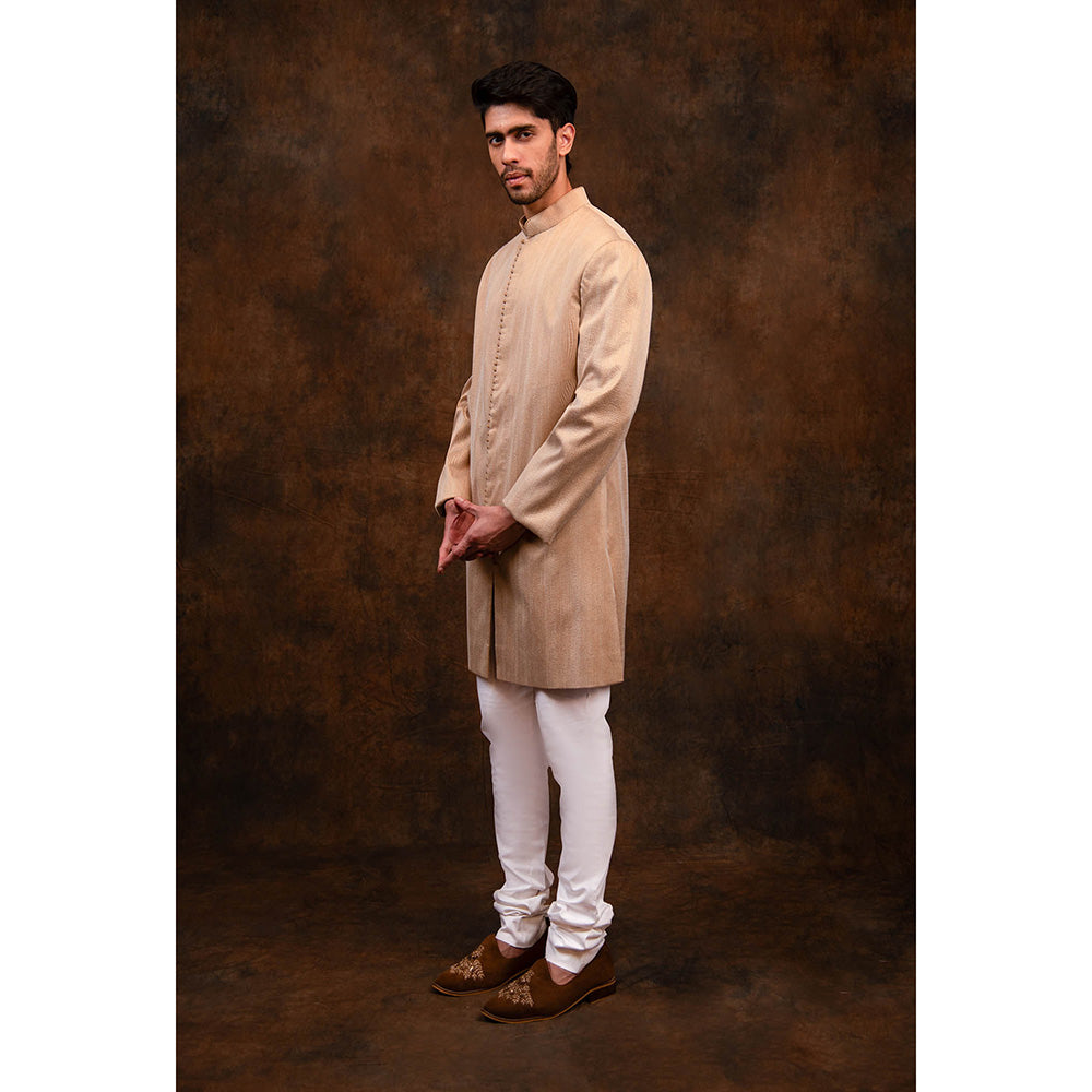 CHAR CHAAND Beige Burlywood Grace Kurta for Men