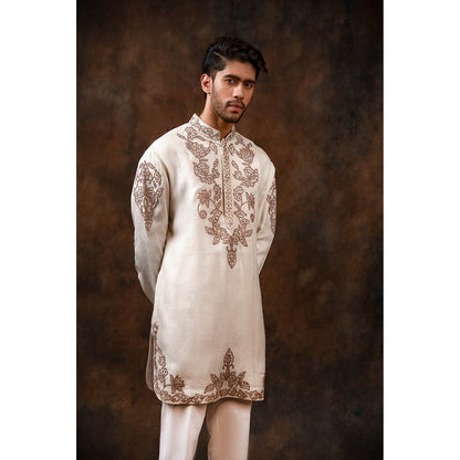 CHAR CHAAND Beige Floral Kurta for Men