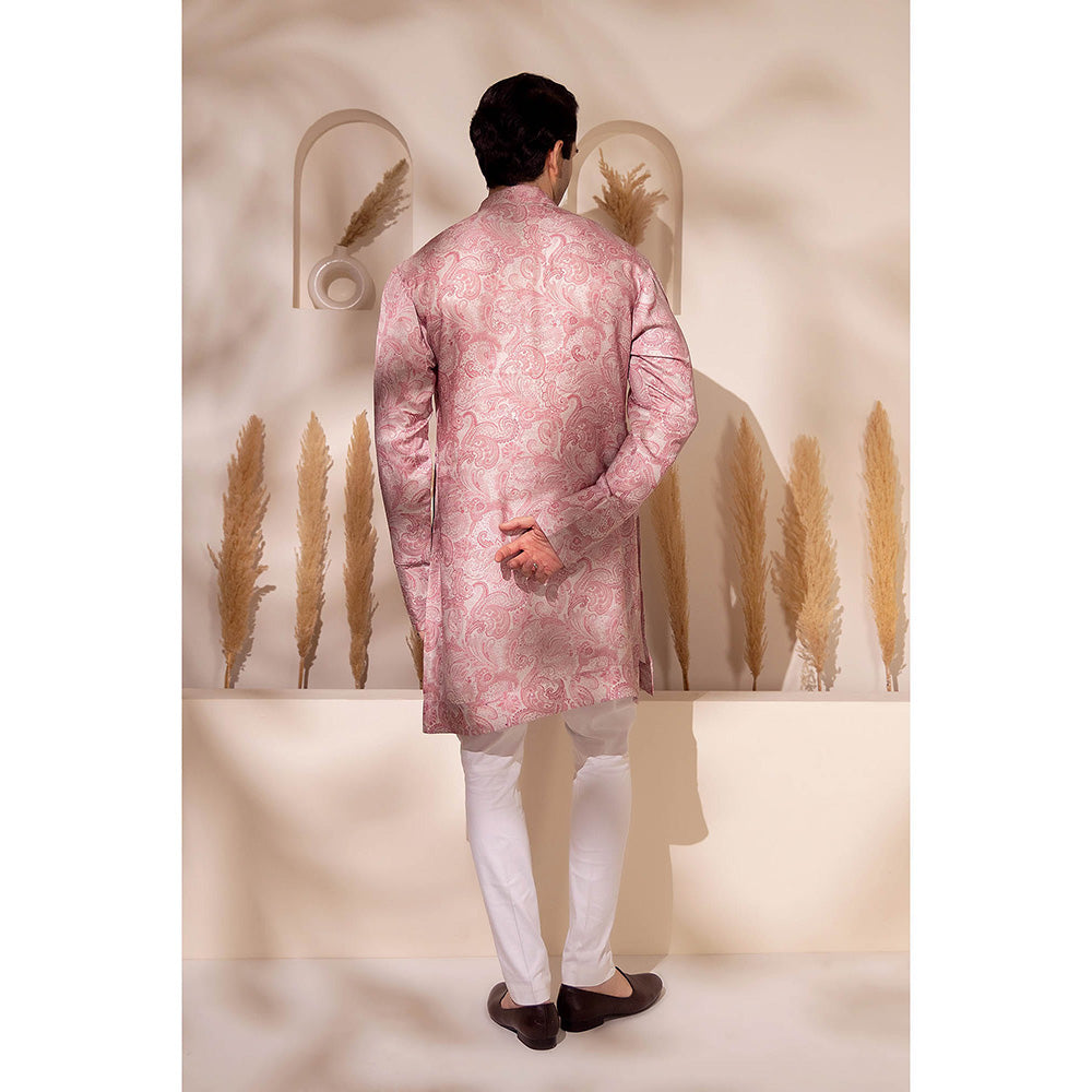 CHAR CHAAND Pink Blush Paisley Printed Kurta