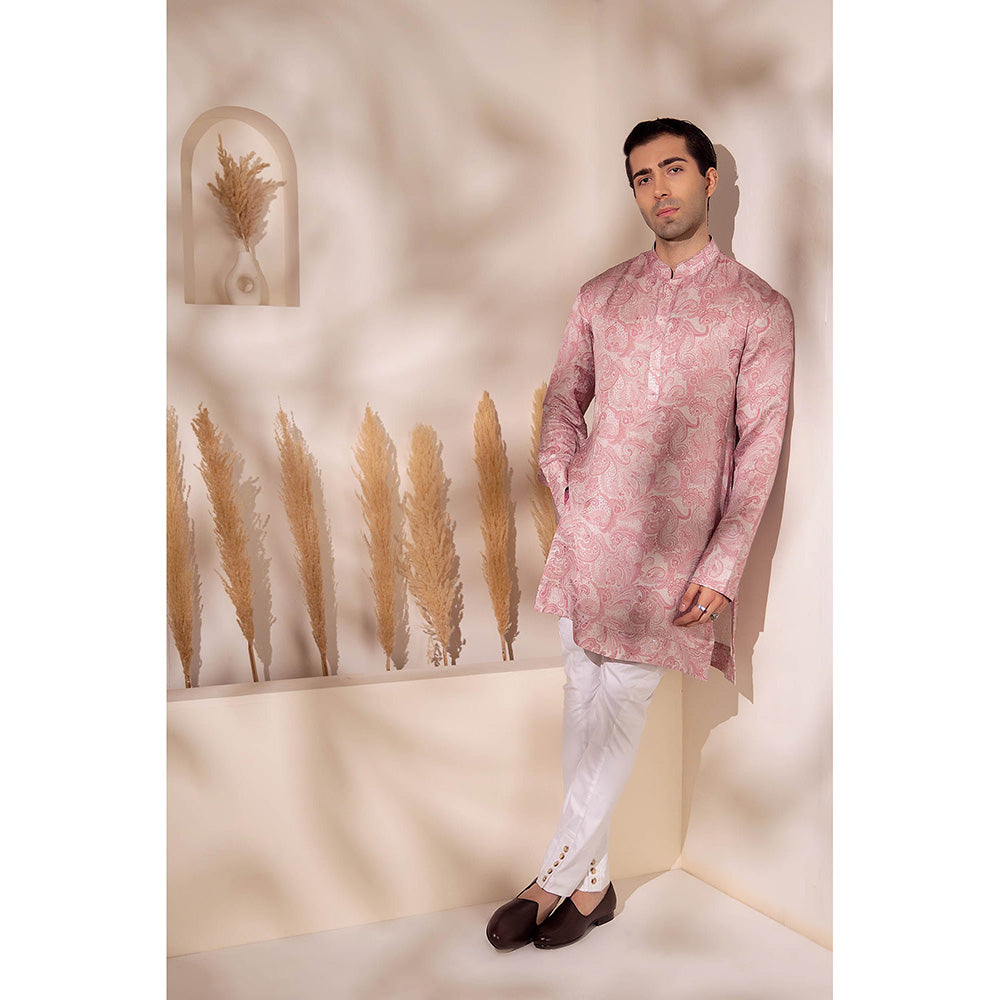 CHAR CHAAND Pink Blush Paisley Printed Kurta