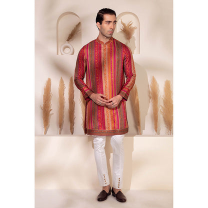 CHAR CHAAND Multi-Color Rangmahal Striped Kurta