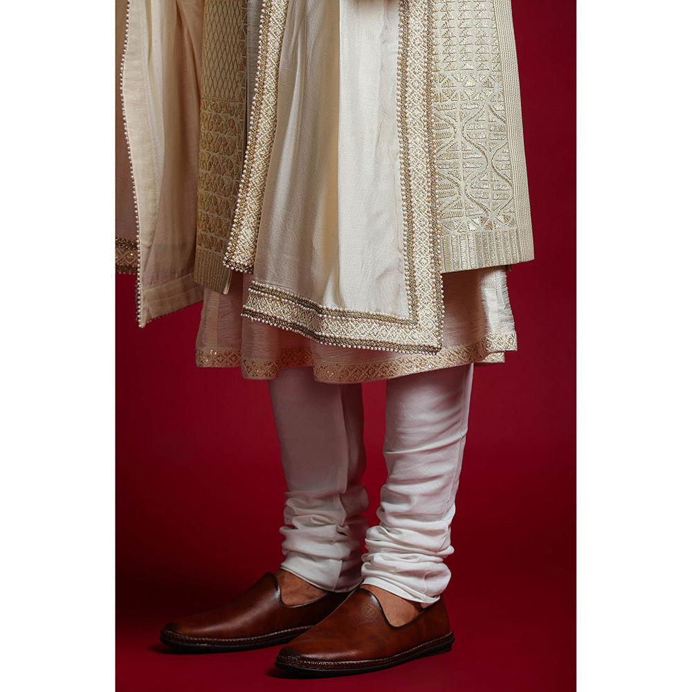 CHAR CHAAND Luxe Ivory Sherwani Set