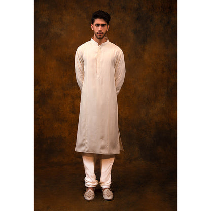 CHAR CHAAND Celestial Cream Sherwani Set with Symmetric Web Handwork