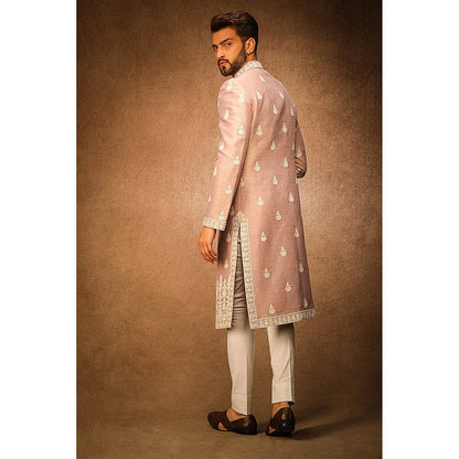 CHAR CHAAND Elite Mauvish Peach Embroidery Sherwani Set