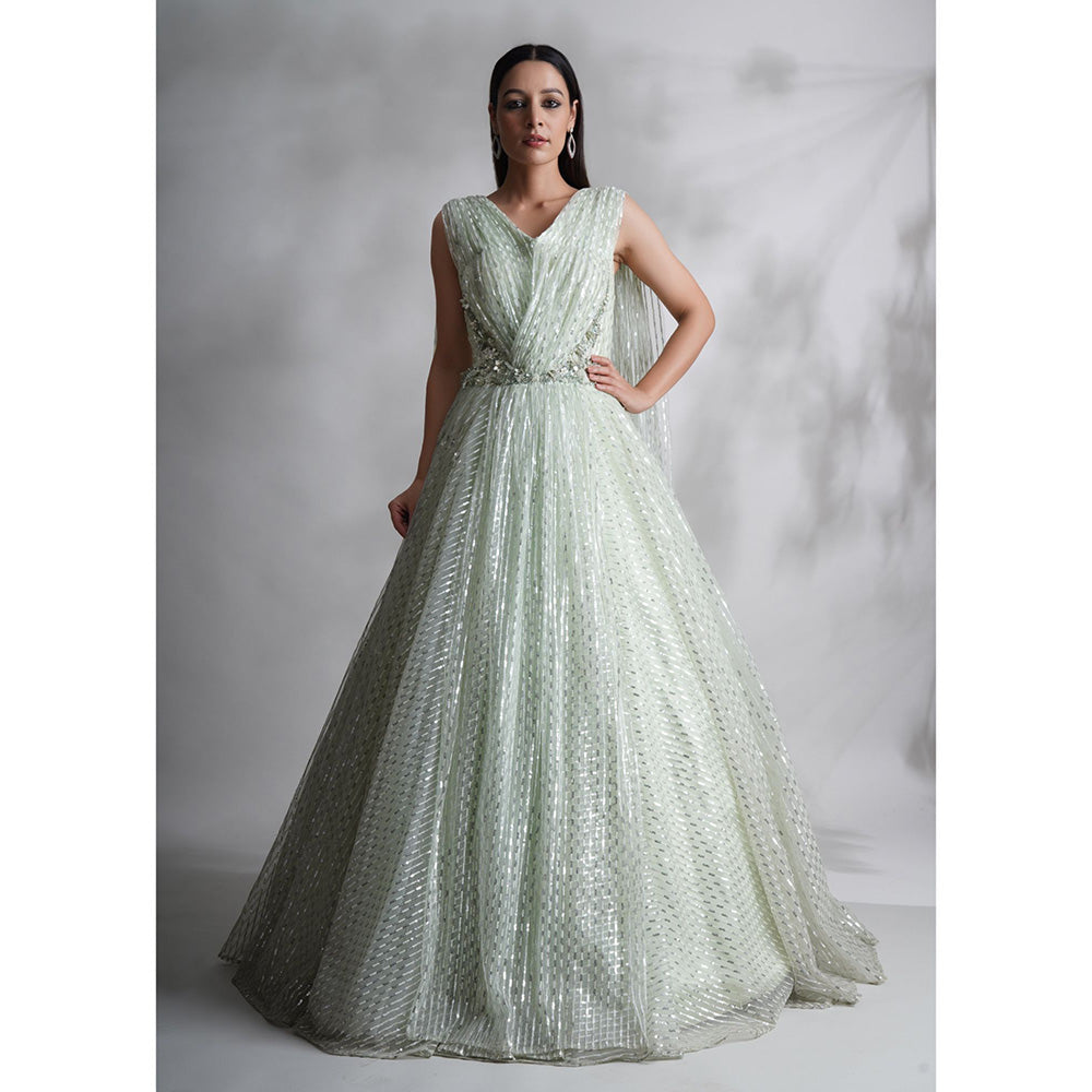 CHAASHNI BY MAANSI & KETAN Green Gown