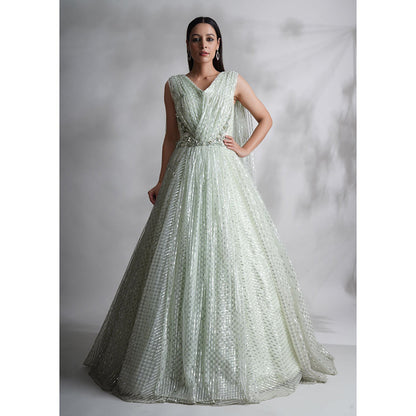 CHAASHNI BY MAANSI & KETAN Green Gown