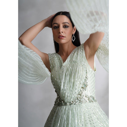 CHAASHNI BY MAANSI & KETAN Green Gown