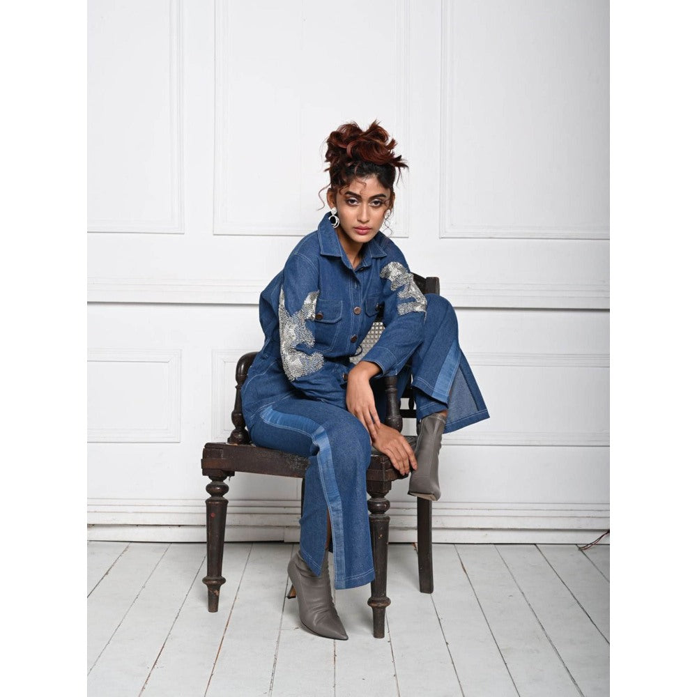 September Spring Blue Star Lit Denim Co-Ord (Set of 3)