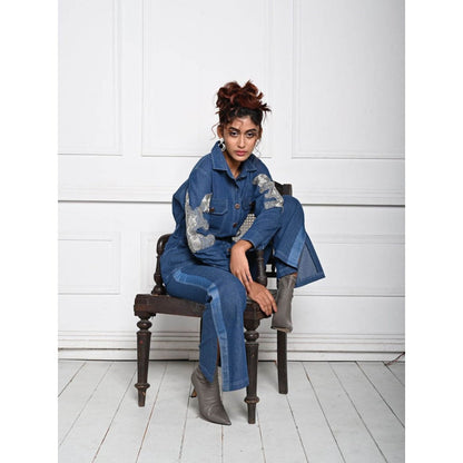 September Spring Blue Star Lit Denim Co-Ord (Set of 3)
